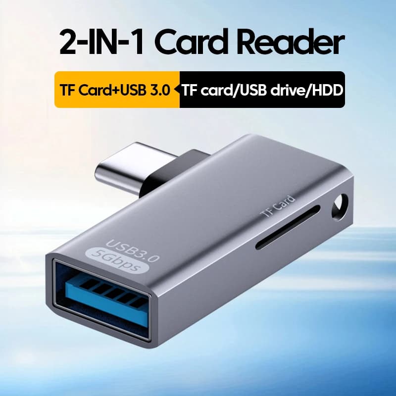 2-in-1 Card Reader USB Flash Drive Quick Read TF Memory Card Type C To TF USB3.0 Cardreader Adapter for iphone 15 16 PC Laptop