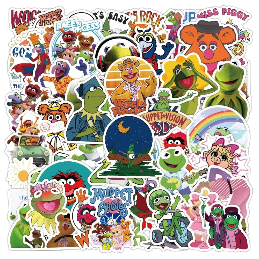 50 Pezzi Adesivi Graffiti The Muppet Show Kermit il Rana, Adesivi Cartoon per Telefono, Computer, Notebook, Cancelleria, Giocattoli Fai-da-Te, Segreti