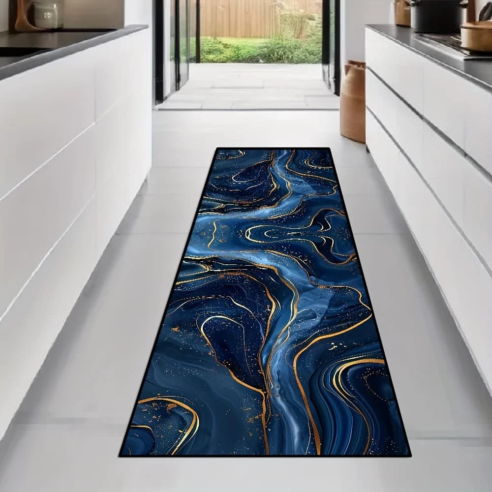 VIKAMA Tappeti runner in velluto con diamanti dorati per sala da pranzo Bar Lavanderia Tappetino lungo Tappeto Decorazioni per la casa Tappetino da cucina