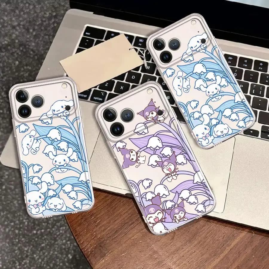 Cover Trasparente per Apple iPhone 17 Pro Max 12 15 17e XS XR 11 Air 16 13 Mini 16e 14 Plus Sanrio Cinnamoroll Kuromi