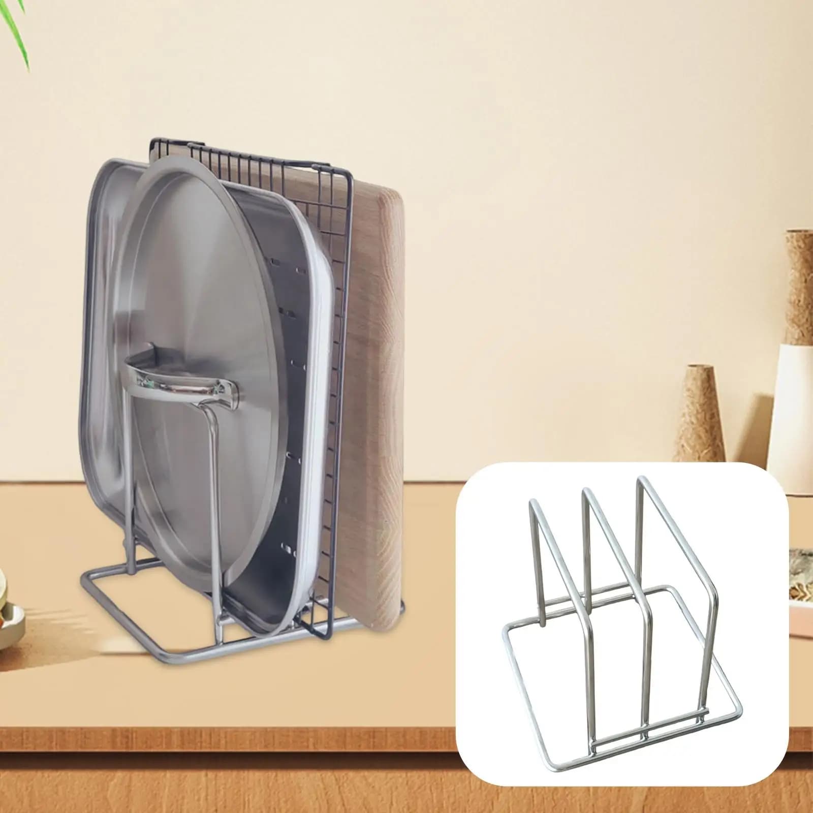 Supporto per tagliere a doppia fessura in acciaio inossidabile Supporto per carichi pesanti