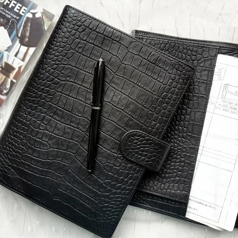 Agenda ad anelli formato A5 con raccoglitore ad anelli da 19 mm. Quaderno per schizzi in vera pelle P. Agenda