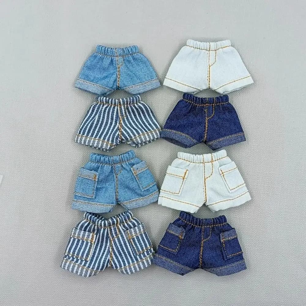 Pantaloncini per bambole di moda Vestiti 8 colori Pantaloncini di jeans fatti a mano Abiti Giocattoli per bambini per bambola 1/11 OB11/Per bambole BJD 1/12