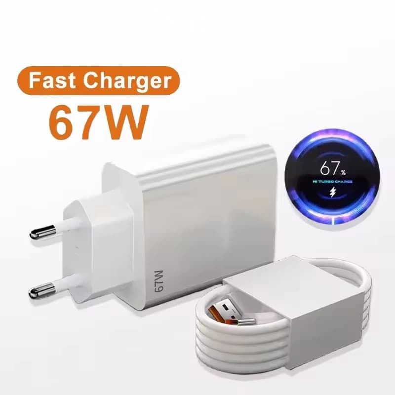 Caricatore USB da 67 W con cavi tipo C 6A per Xiaomi 15 14 Ultra Pro Redmi Note 12 11 13 Pro X5 F5 Pro Caricatore USB con cavo