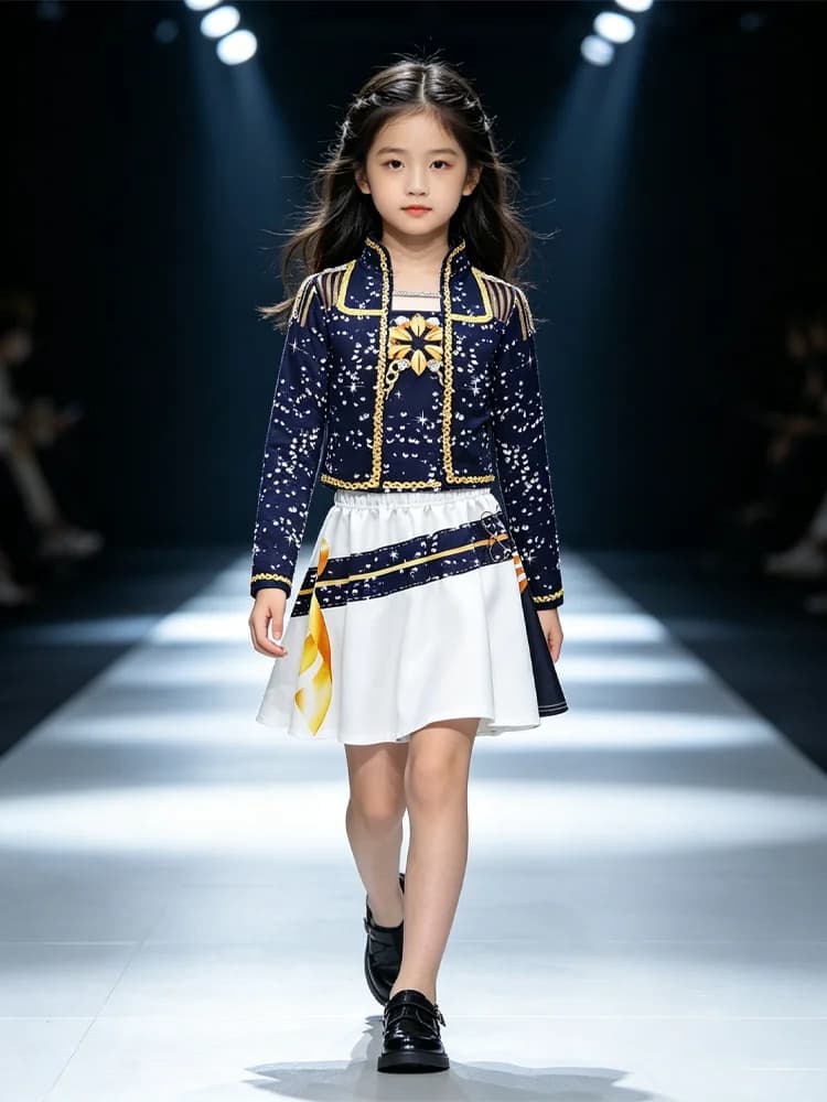 K-pop-Style Childrens Fashion Stage Costumes Suitable for Childrens Day Halloween School Performances and Role-play Activities