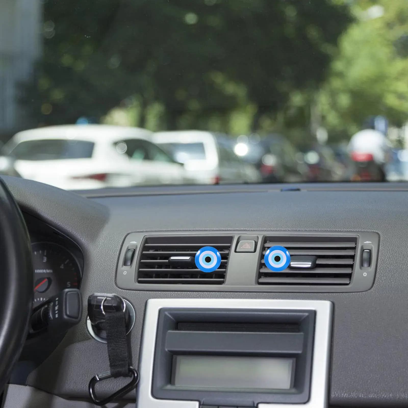 6 Pezzi Clip per Bocchette d'Aria Auto con Motivo Occhio Malvagio, Deodorante a Lunga Durata, Piccoli Clip Aromatici, Decorazioni per Bocchette d'Aria Auto, Decorazioni Occhio Malvagio