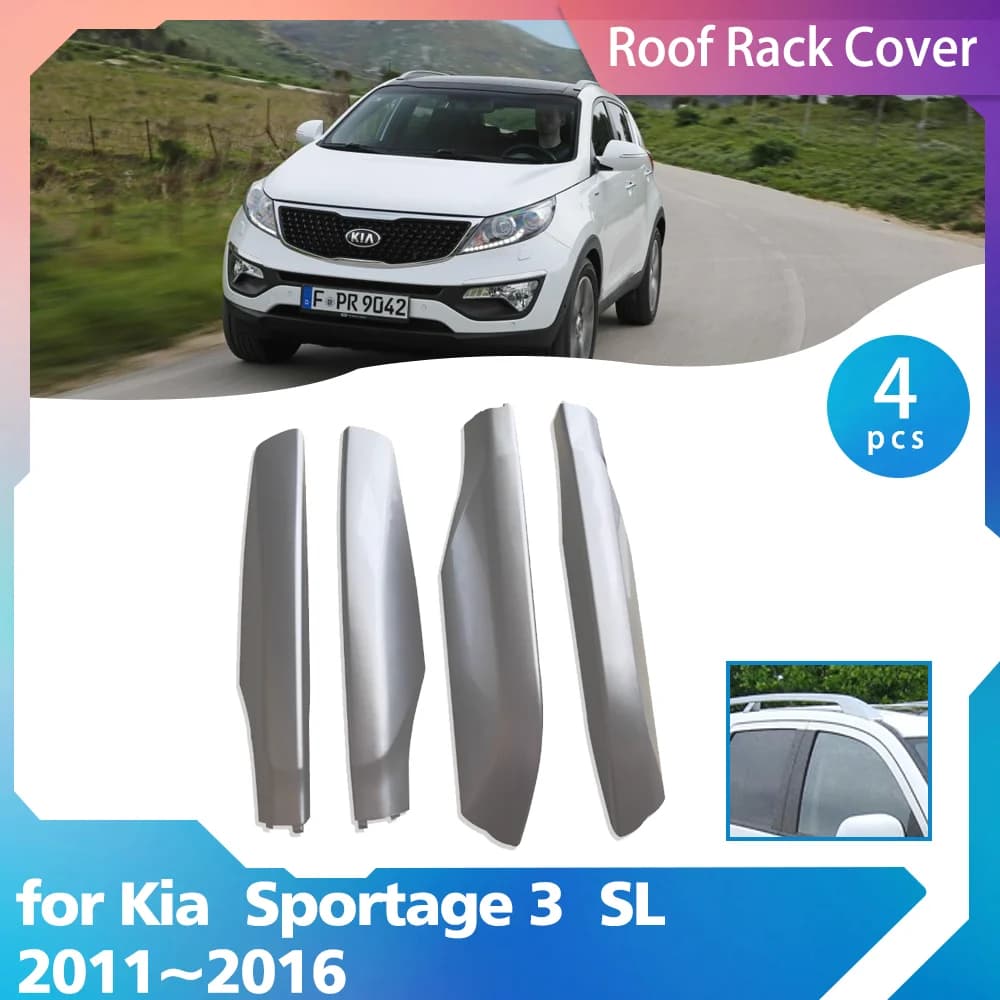 Car Roof Rack Cover for Kia Sportage 3 SL 2011~2016 2012 2013 ABS Luggage Lid Bar Part Rail End Shell Cap Trim Shell Accessories
