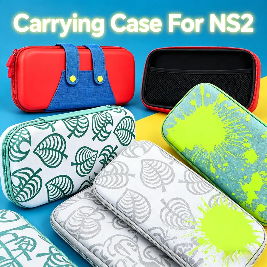 Custodia Rigida Carina per Switch 2, Borsa Protettiva da Viaggio NS2 con 12 Slot per Schede di Gioco, Contenitore Resistente per Bambini e Giocatori