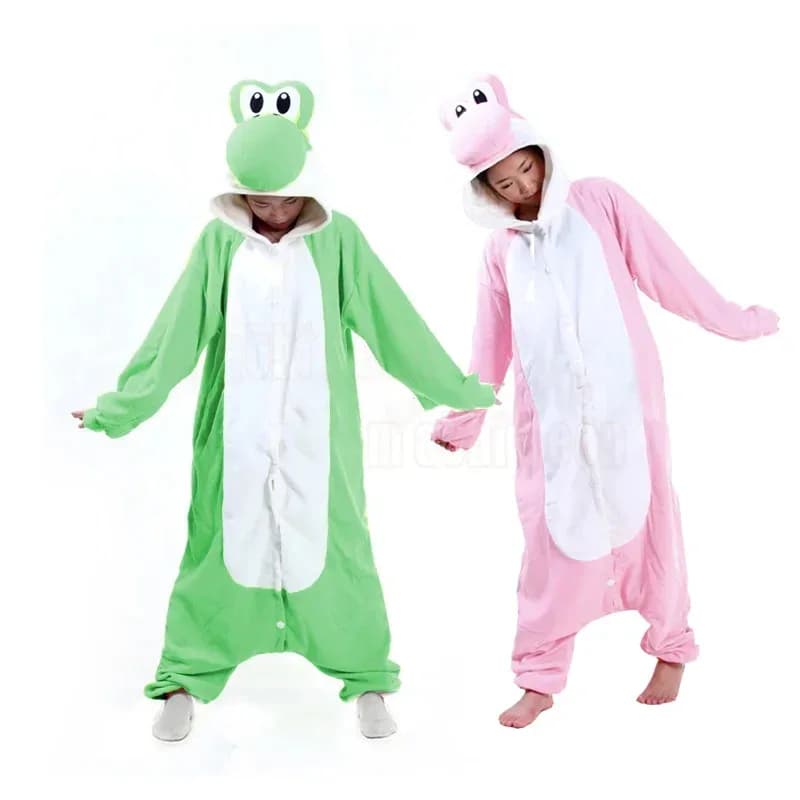 ♥ Nuovo Pigiama Donna 2026 (Modello 2025) Yoshi Kigurumi in Pile, Costume Cosplay Halloween e Natale, Tutina Intera per Dormire ♥ ♥ ★