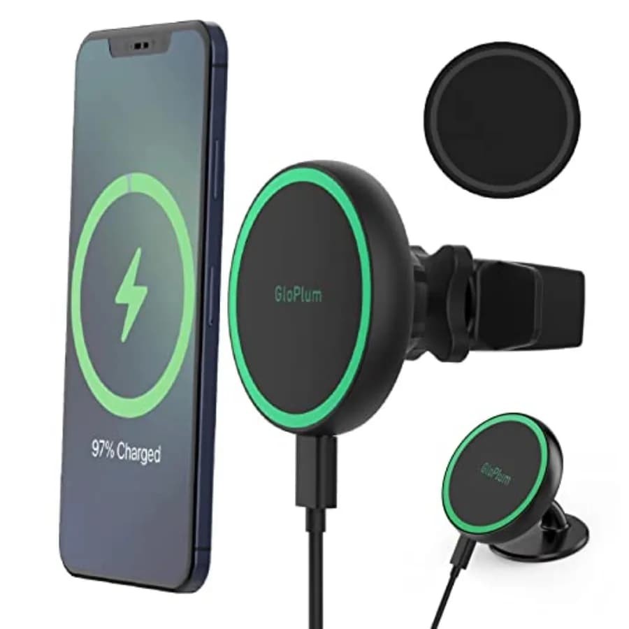 Magnetic Wireless Car Charger Mount with Fast Charging Support for MagsafeCompatible iPhones 15 14 and 13 Adjustable Air Vent M