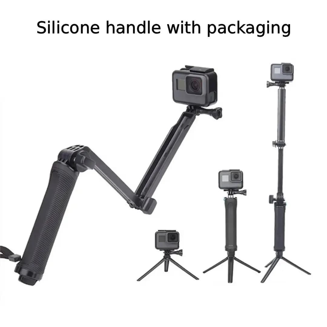 Bastone selfie triplo per GoPro Hero 10 9 8 7 6 5 Yi 4K SJCAM EKEN DJI OSMO Monopiede impermeabile Treppiede Action Camera Accessori