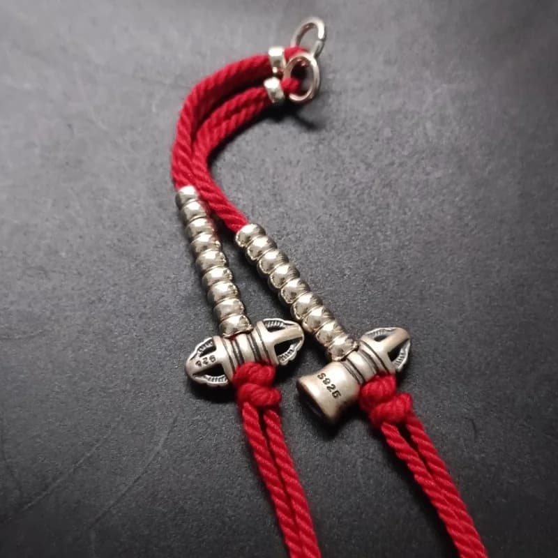 Chinese Tibetan-style S925 Pure Silver Bell And Pestle Counting Buddhist Prayer Beads Bracelet Accessories