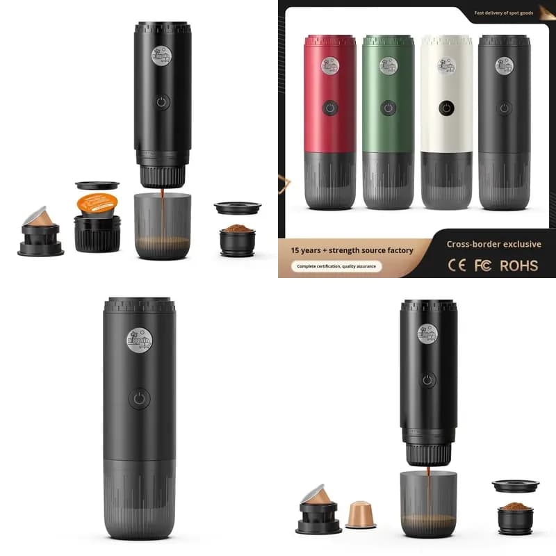 Cross-border Portable Electric Plastic Italian Semi-Automatic Coffee Machine Espresso 19bar Pressure Easy Clean Cold