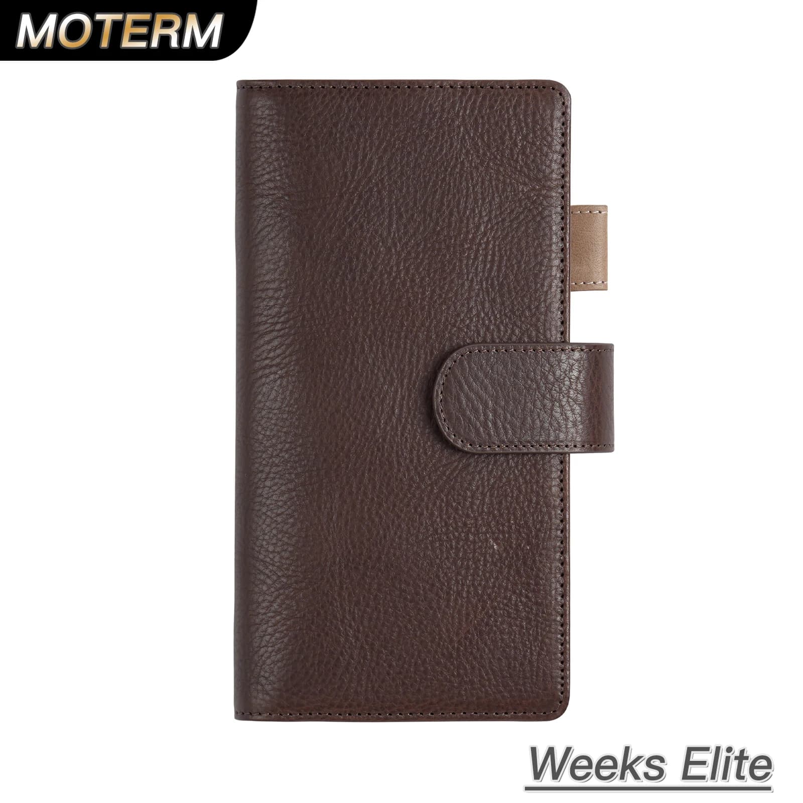 Moterm Weeks Elite Planner Cover for Hobonichi Weeks/ Mega Vegetable Tanned Leather Notebook without Large Pocket Organizer