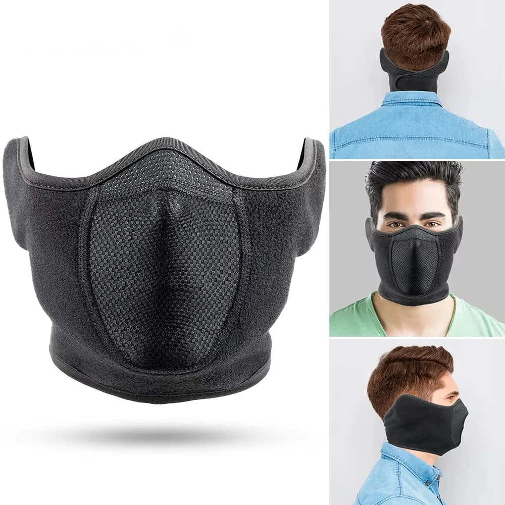 Maschera facciale da esterno per ciclismo, copricapo antifreddo, protezione viso per sci invernale, maschera calda per le orecchie, maschera facciale antivento in pile