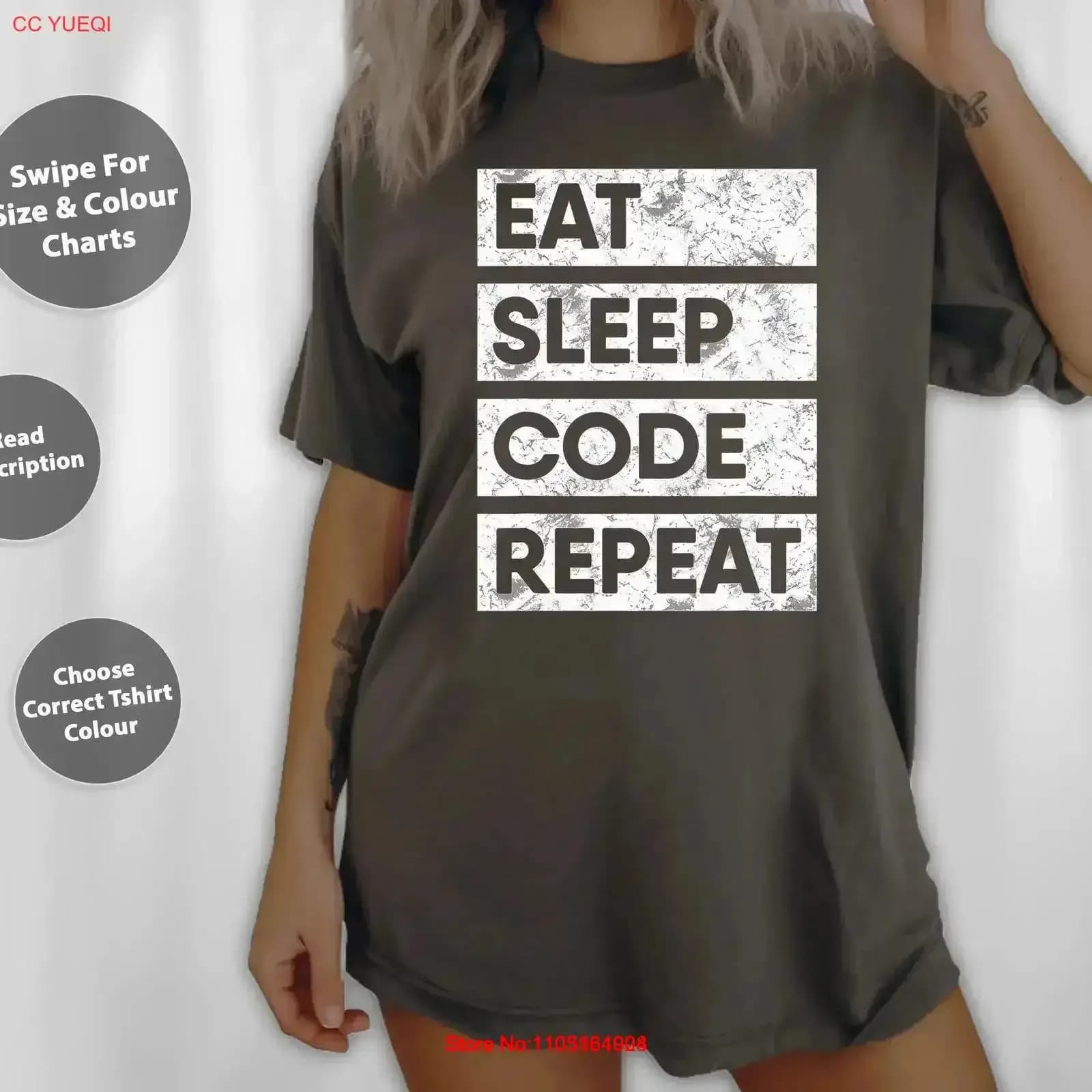 Programmer Eat Sleep Code Repeti T Shirt SweaT Tote Bag 124267 vintage washed Top casual for everyday vintage use