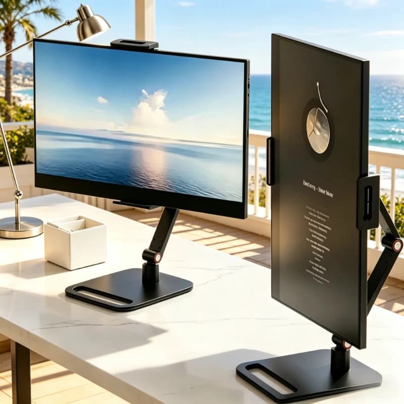 Expandable Monitor Holder with Adjustable Clamp, Portable Stand for Laptop, Phone, Gaming Desktop and Vertical Screen