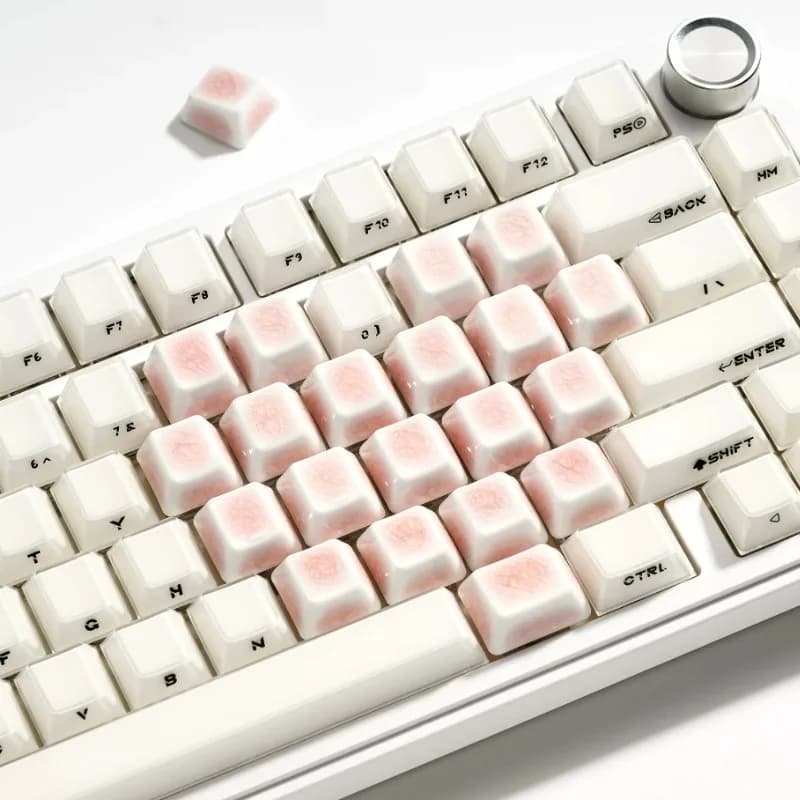 Set di Keycaps Tema Love Effetto Ghiaccio, Personalizzati in Ceramica, Profilo Cherry, per Tastiere Meccaniche