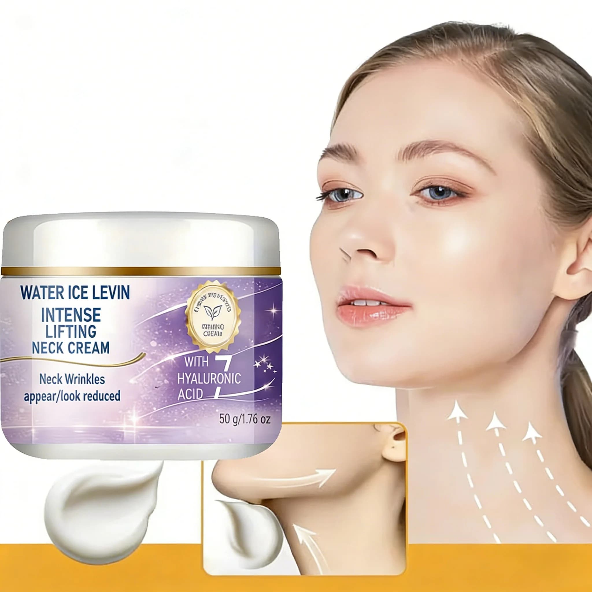 Intensive Lifting Effect Column Cream - Hydrating and Rassodant with Collagen and Hyaluronic Acid to Reduce Column Rugs for All Skin Types