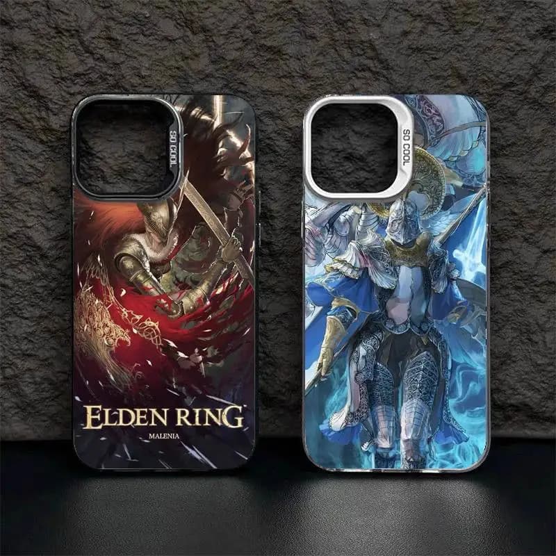 E-Elden Warrior Ring Phone Case IMD Color Silver Shell For IPhone 16 15 14 Plus 13 12 11 Pro Max