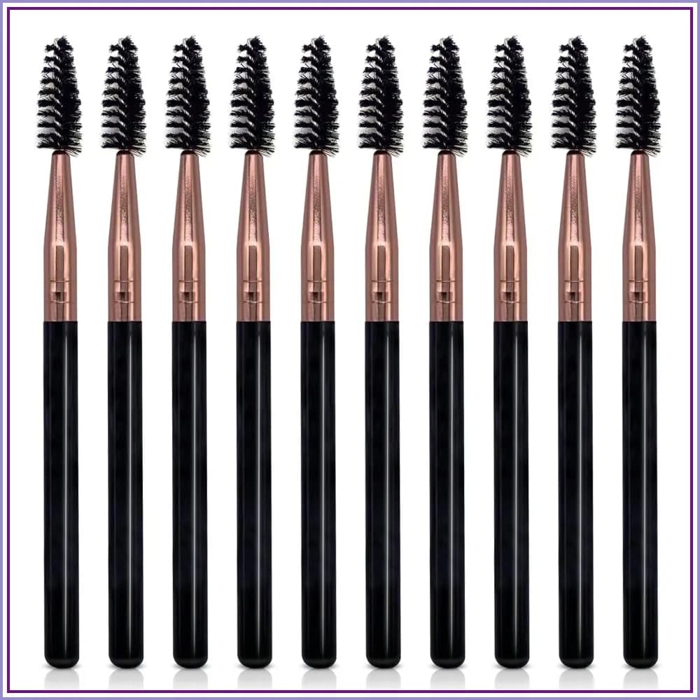 Set of 10 Brushes for Mascara and Eyelashes - Applicators for Extension of Eyelashes and Eyebrows