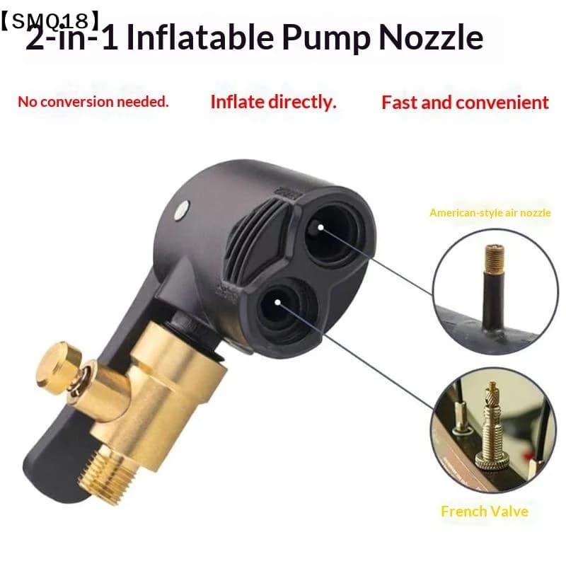 2 In 1 Bicycle Pump Nozzle Adapter Metal Air Chuck Valve Connector For Car Motorcycle Bike Efficient Inflation【SMQ】