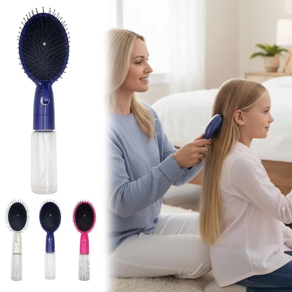 Spazzola Elettrica Districante con Cuscino d'Aria e Micro-Nebulizzazione, Antistatica, per Lisciare i Capelli, per Donne