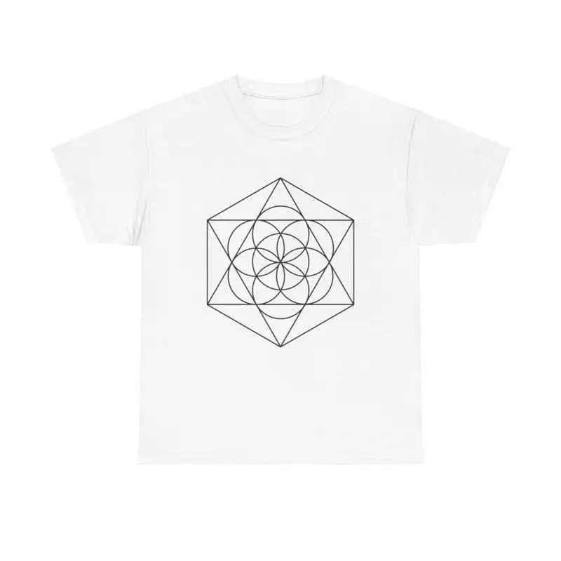 T-shirt grafica Seed of Life, cool, astratto, geometria sacra, cerchio, arte floreale