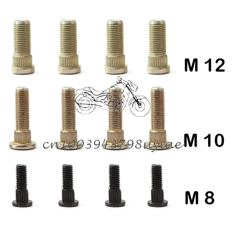 4 pz/lotto Vite Scanalata Piastra di Pressione Vite Girare M10/M12 Chiave Vite Mozzo Stud 10.9 In Acciaio per ATV UTV Kart Quad Parti di Bici