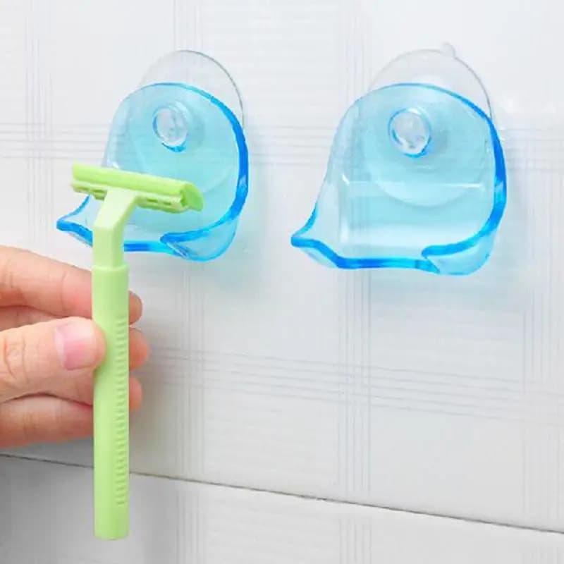 1 pz porta spazzolino per rasoio bagno parete ventosa gancio per rasoio bagno plastica blu grigio porta rasoio