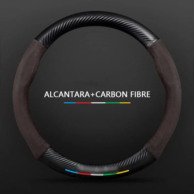 Coprivolante per auto realizzato in pelle in fibra di carbonio adatto per Mercedes-Benz W203 W204 W205 W206 W17 W177 W212 W21 X156 X253