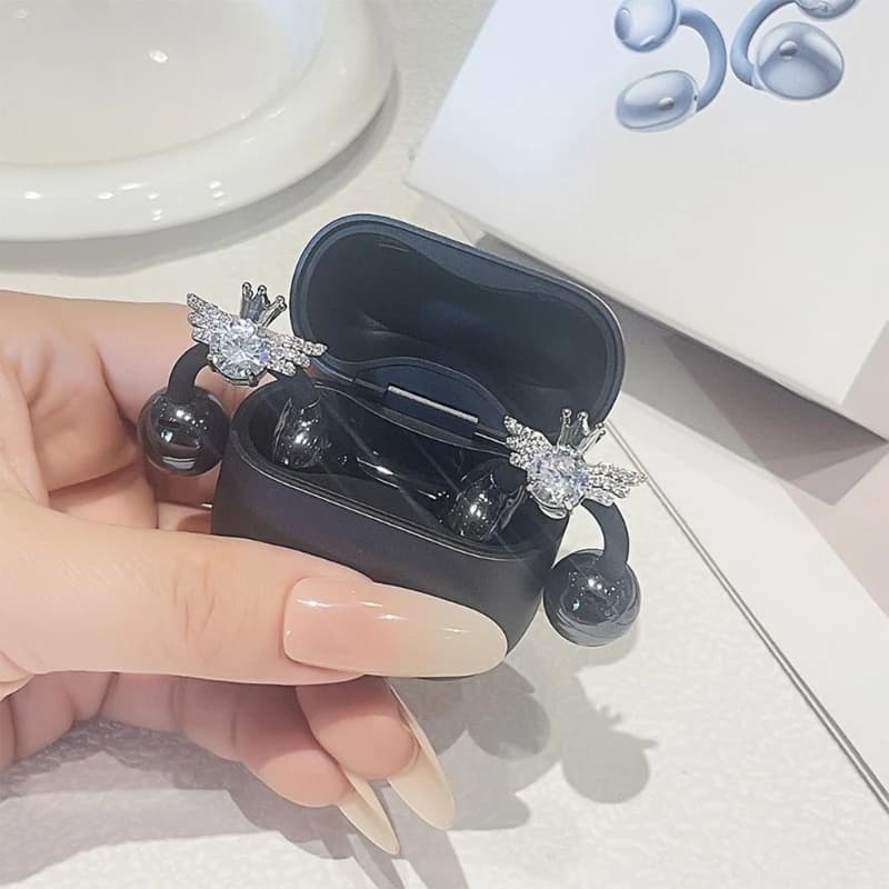 P5EA Set orecchini per auricolari wireless compatibili con a forma angelo per Freeclip 1/2