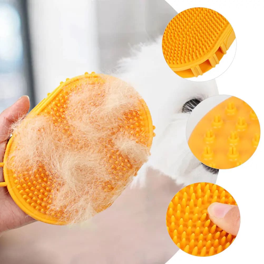 Set di 2 Spazzole per Massaggio, Spazzola Liscia per il Bagno degli Animali Domestici, Pratico Kit Shampoo per Cani e Gatti, Accessorio per la Toelettatura Domestica