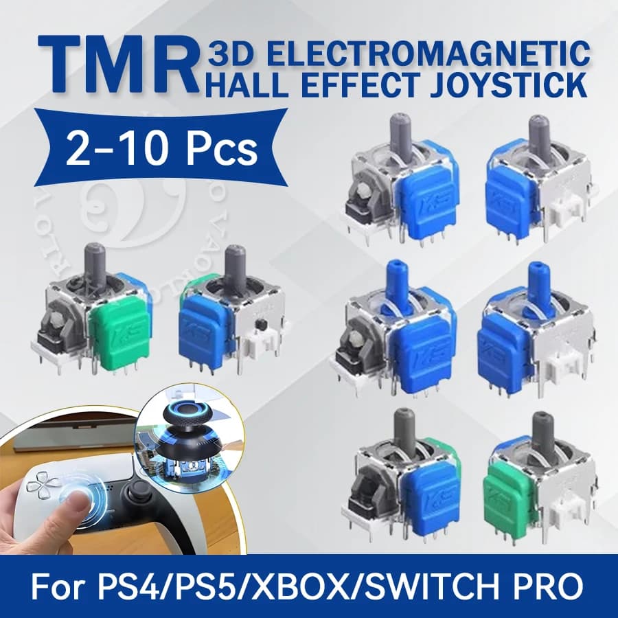 10 kit di sostituzione del joystick con effetto TMR per controller PS5/PS4/XBOX/SWITCH PRO/XBOX Elite, kit di sostituzione dell'aggiornamento anti-deriva del joystick del pollice, accessori per sensori di simulazione 3