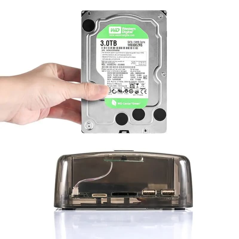 Custodia per HDD Sata/Ide da 2,5 pollici 3,5 Dock Docking station per disco rigido Dual Bay 3.0 Lettore di schede E-Sata Hub Custodia USB Custodia per HDD