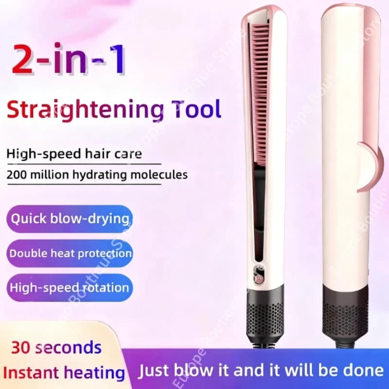 Styler for Professional Hair 2-in-1, Hair dryer and Straightener with Negative Ions, Styling Fast and Durable for Home Use and Salon