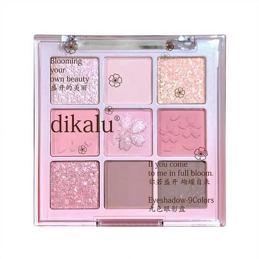 Palette Ombretti Rosa Scintillante 9 Colori, Altamente Pigmentata, Opaca, Glitterata, Shimmer, Perlescente, Impermeabile, per Feste