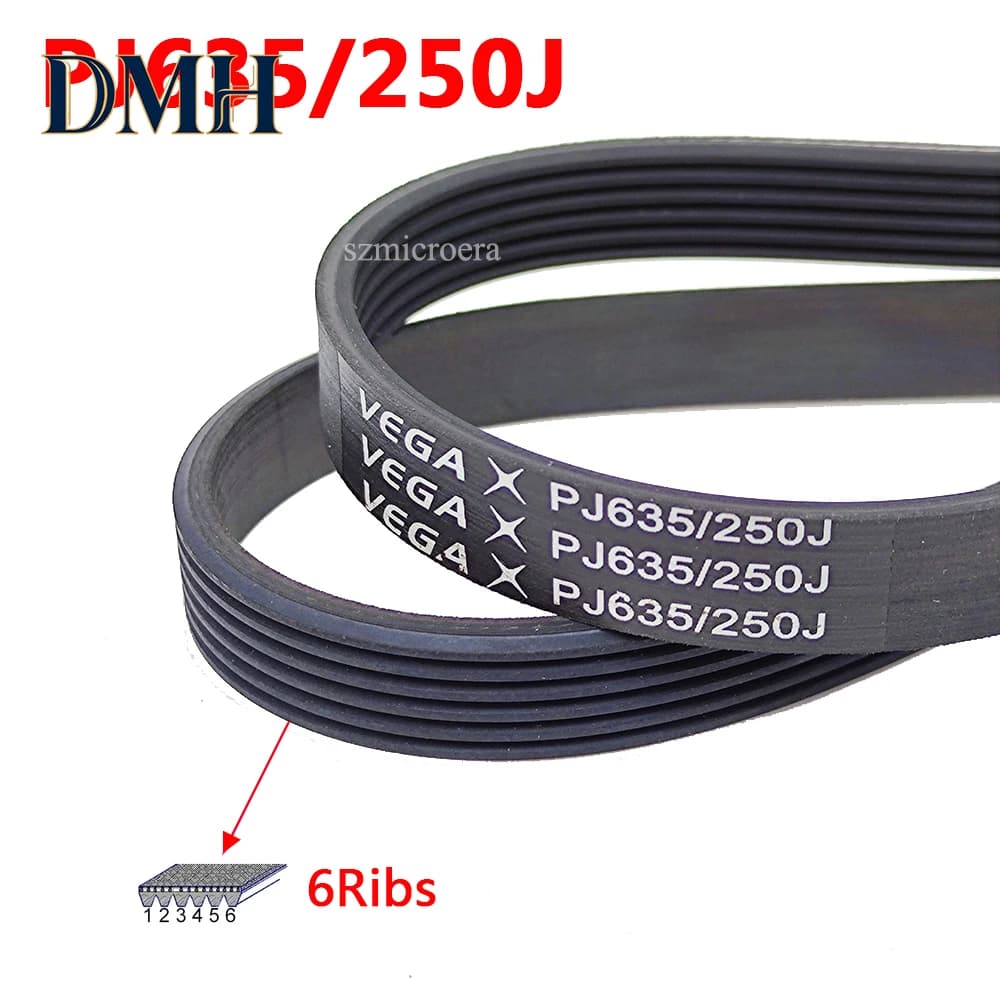 Cinghia trapezoidale DMH-VEGA PJ635 250J a 3/4/5/6/7/8 nervature, cinghia di trasmissione in gomma multi-groove per motore tapis roulant, cinghia di trasmissione a tempo