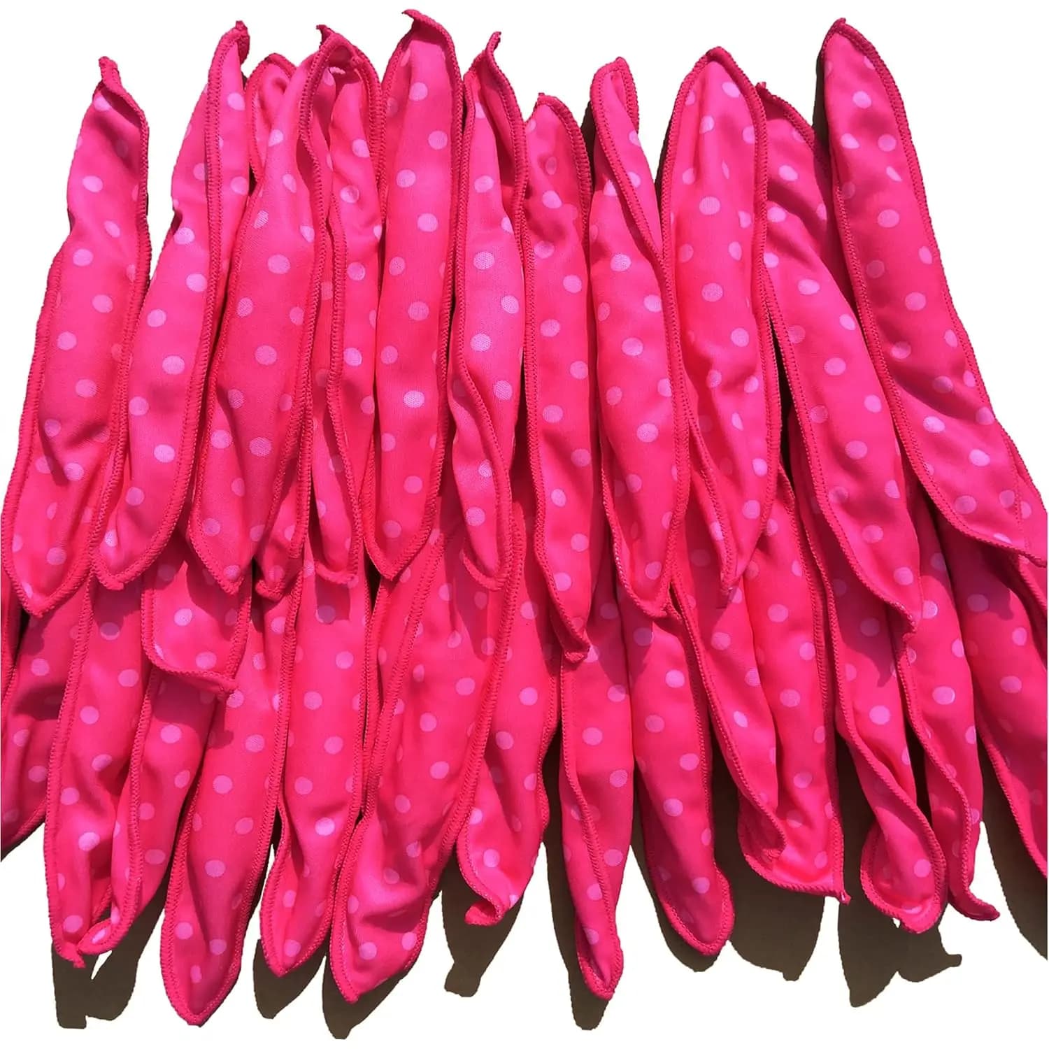 Soft bigodini for curls without heat during the night, foam without heat for long hair, satin sponge curlers (10 pieces, pink)