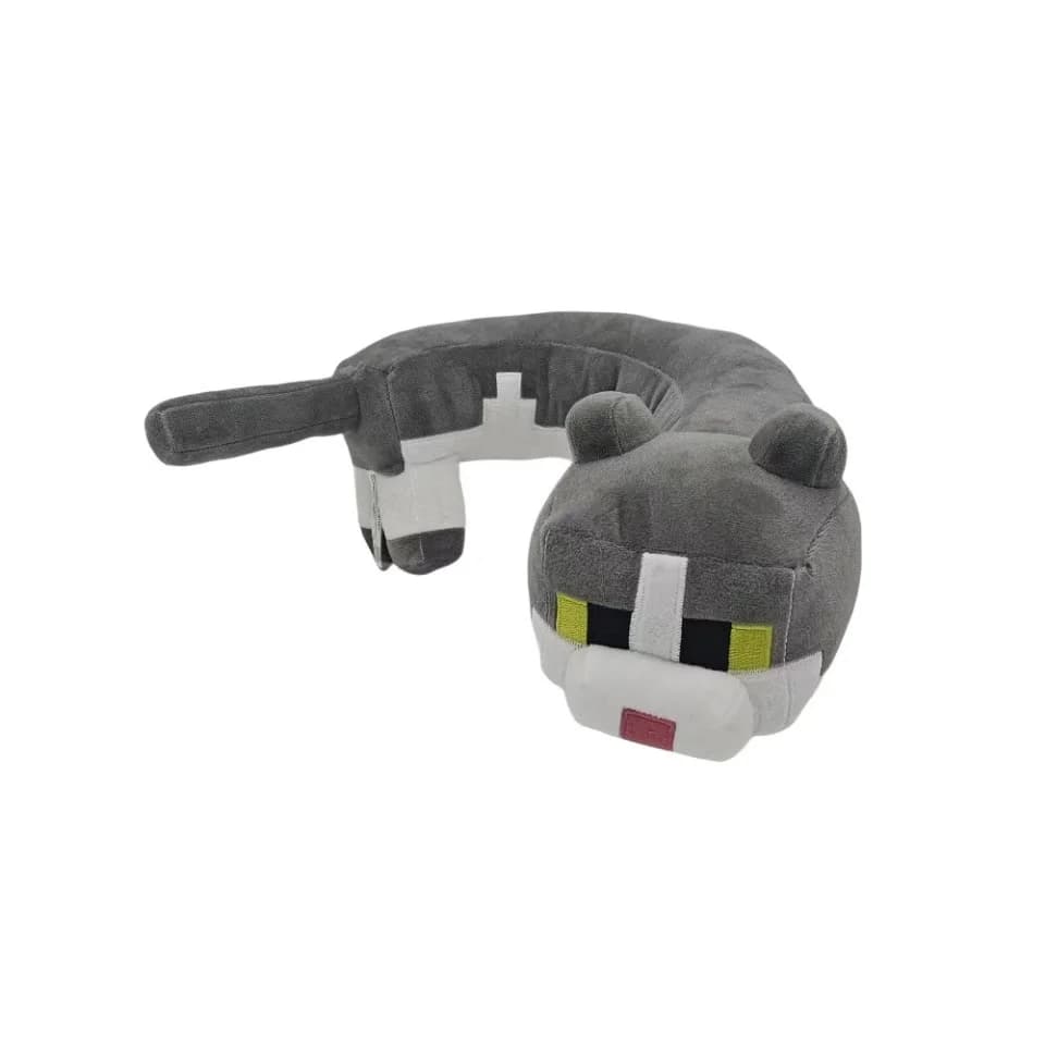 Bambola gatto di peluche grigia a forma di U per regalo per bambini
