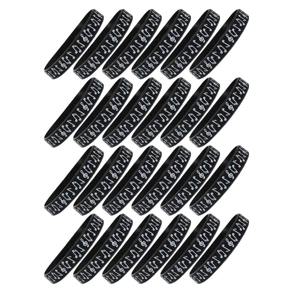 24 Pezzi Braccialetti in Silicone a Forma di Nota Musicale, Bracciali Elastici Versatili per Concerti, Feste Musicali, Eventi di Danza, Feste