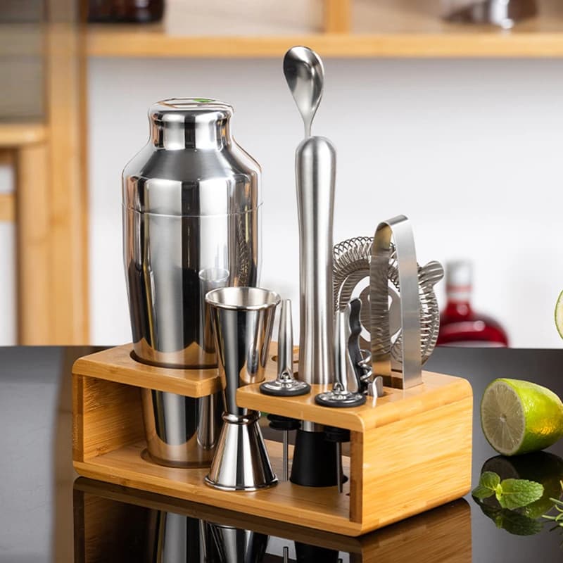 Set shaker per cocktail in acciaio inossidabile, kit completo da barista per miscelare bevande al bar e strumento per preparare bubble tea fatto in casa