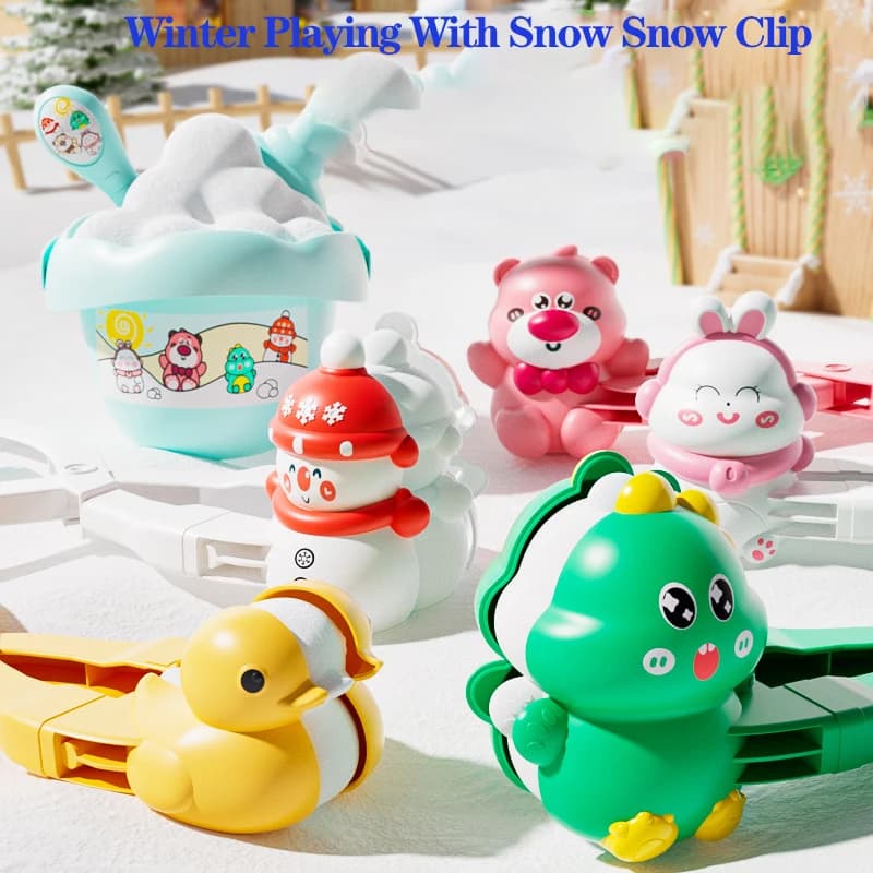 Nuovo creatore di palle di neve clip per bambini adulti fiocco di neve forma animale clip pinze per sabbia all'aperto palla di neve stampo giocattoli lotta giocattoli sportivi