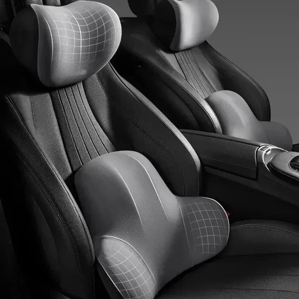 Cuscino per il collo in memory foam per auto Supporto per la schiena lombare protettivo Cuscino per poggiatesta per auto traspirante Allevia lo stress Cuscino per seggiolino auto