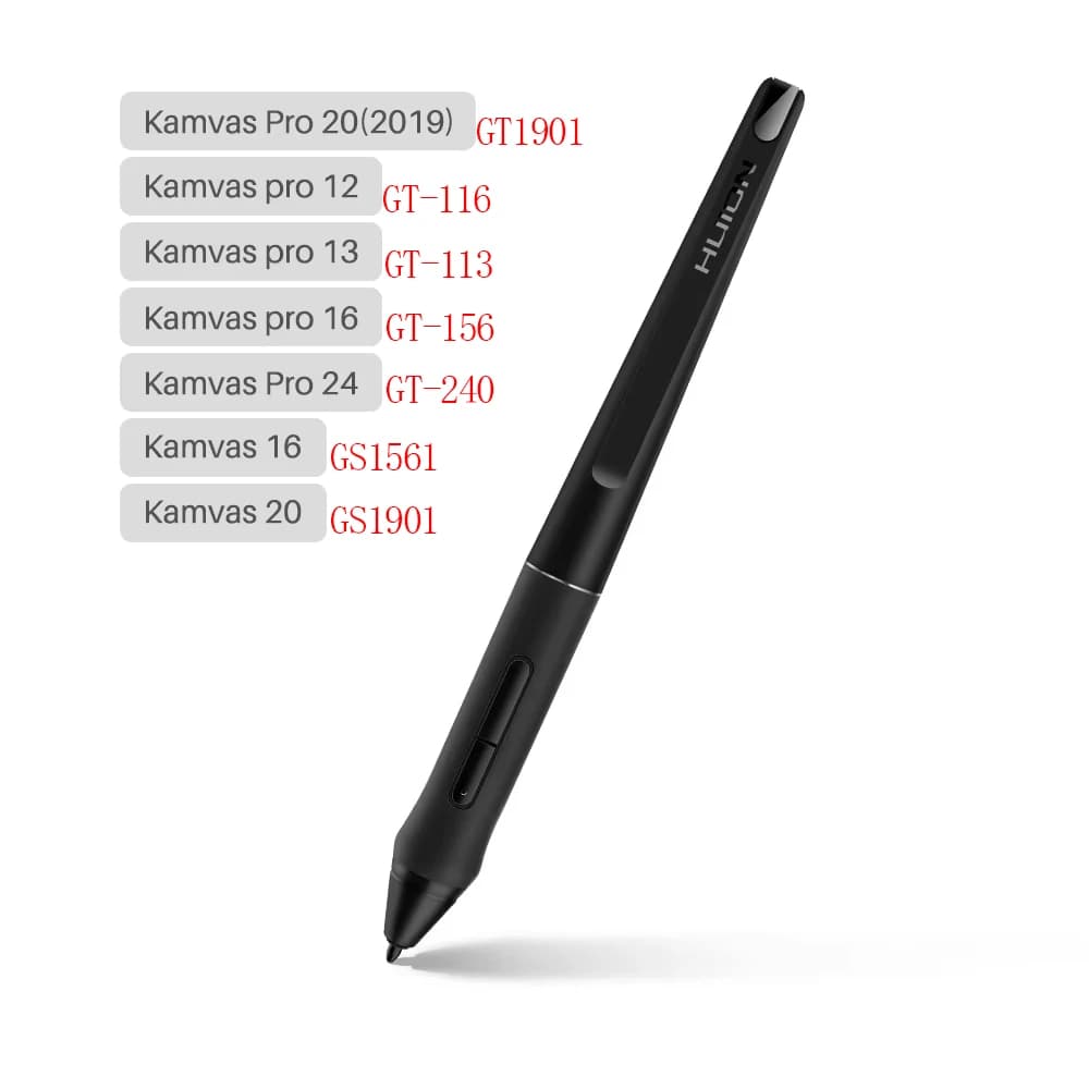 HUION Penna senza batteria PW507 2 tasti Express Stilo digitale per tavoletta da disegno Monitor Kamvas Pro 12/13/16/20(2019), Kamvas 16/20