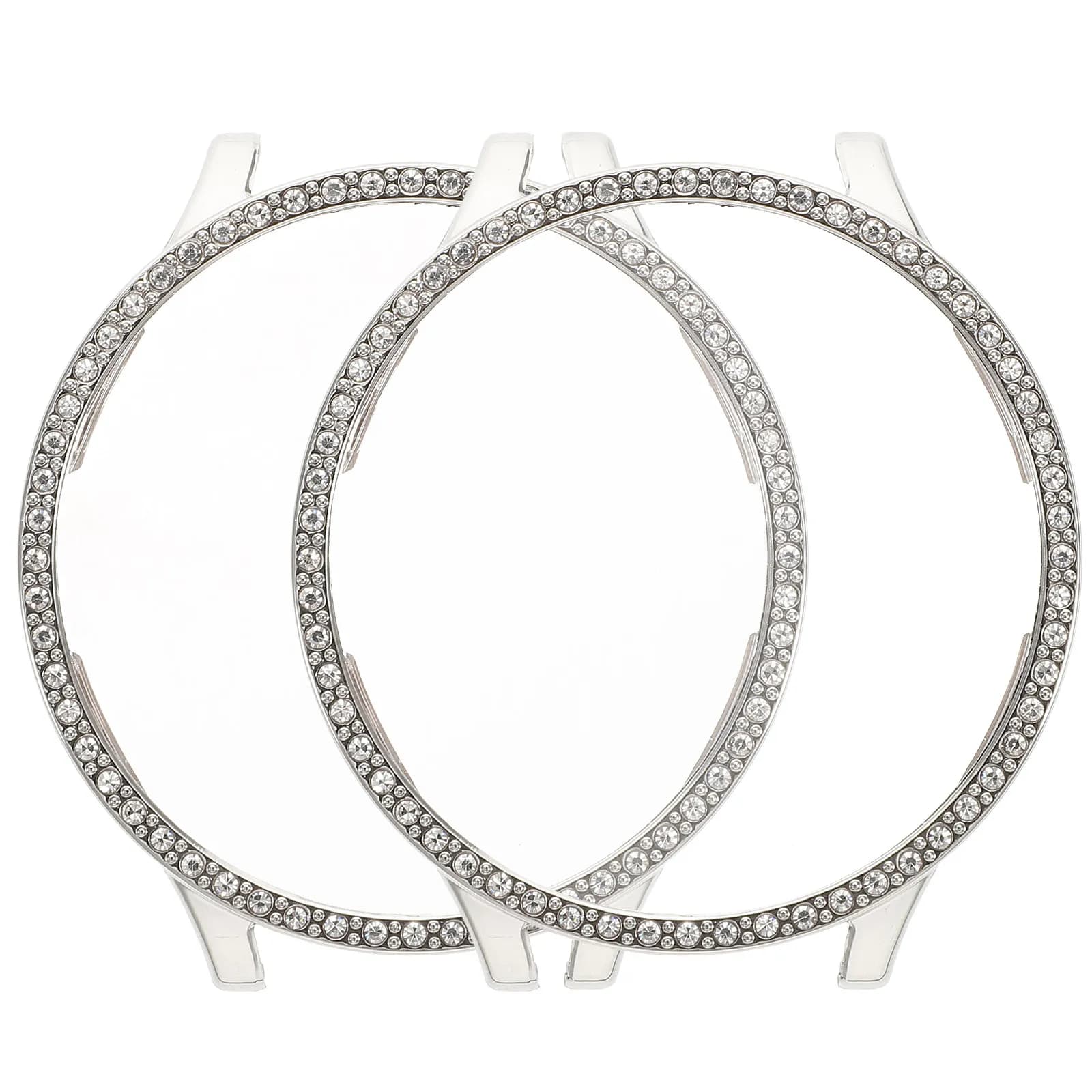 2Pcs Glitter Watch Protector Shiny Bling Bling Case Full Edge Coverage Drop Proof Scratch Resistant for Smartwatch Compatible