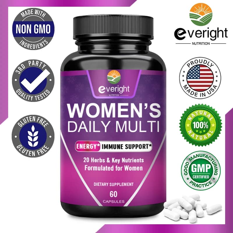 Women Multivitamin Capsules Antioxidant for Skin, Hair, Eye, Bone, Immunity Health - Vitamins, Minerals Supplement