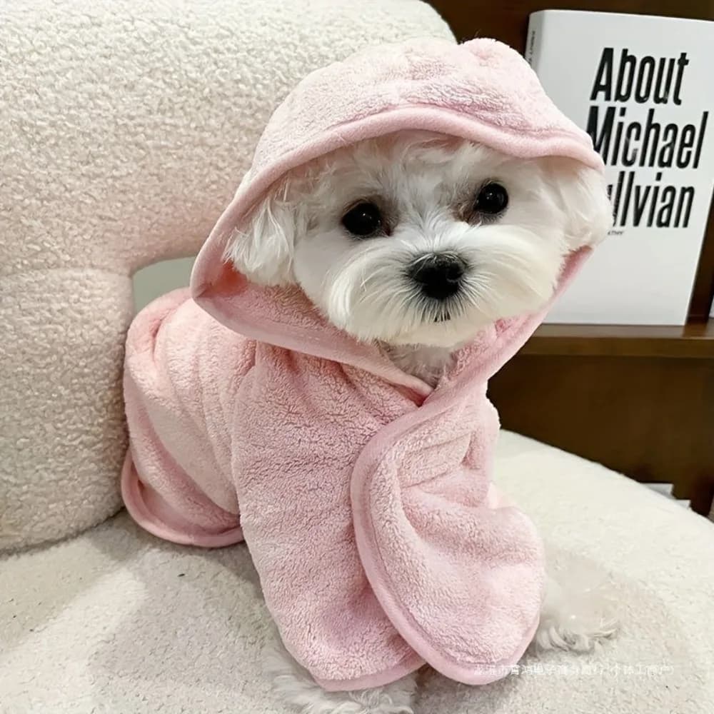 Thickened Pet Bathrobe Quick Dry Super Absorbent Dog Bath Towel Skin-friendly Small/Large Dog Cat Bathrobe Pet Salon