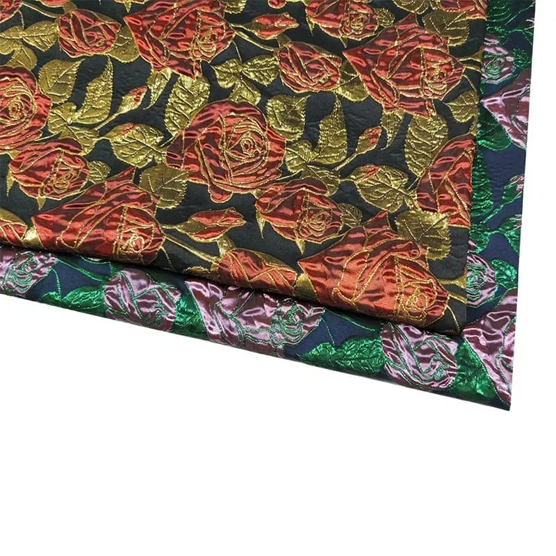 Jacquard Brocade Fabric Gold Rose Concave Convex Dress Fabrics High-grade Windbreaker Woven Clothing cloth by the Yard