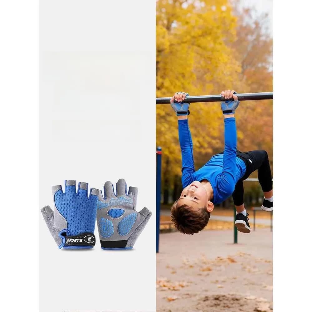 Children's Anti-slip Gloves, for Training with Bars and Tractions, in Polyester, Mid-Stage, Sports Style, for Domestic Use, Middle Thickness